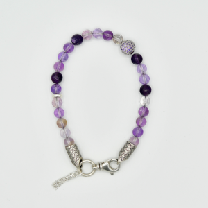 amethyststerling Amethyst with Sterling Silver Tassel Bracelet