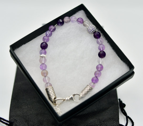 Amethyst with Sterling Silver Tassel Bracelet