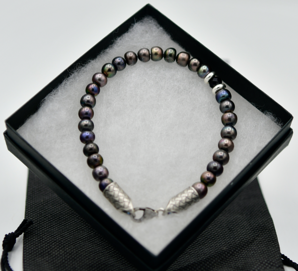 Black Pearls With Sterling Silver