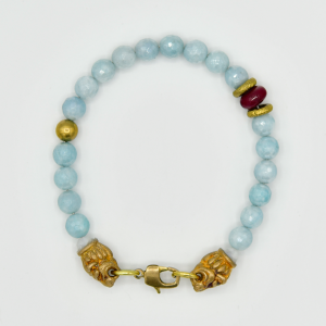 Blue Quartz Lion Head Bracelet