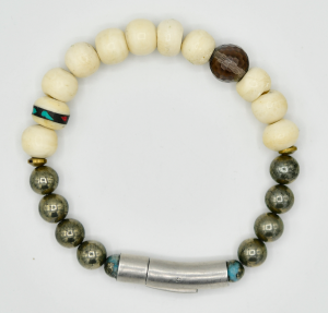 Bone and Pyrite Bracelet