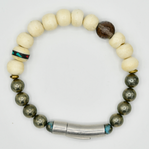 Bone and Pyrite Bracelet