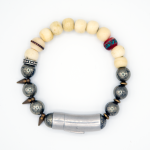Bone and Pyrite Large Beads