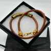 Brown Leather Lion Head Double Wrap Bracelet