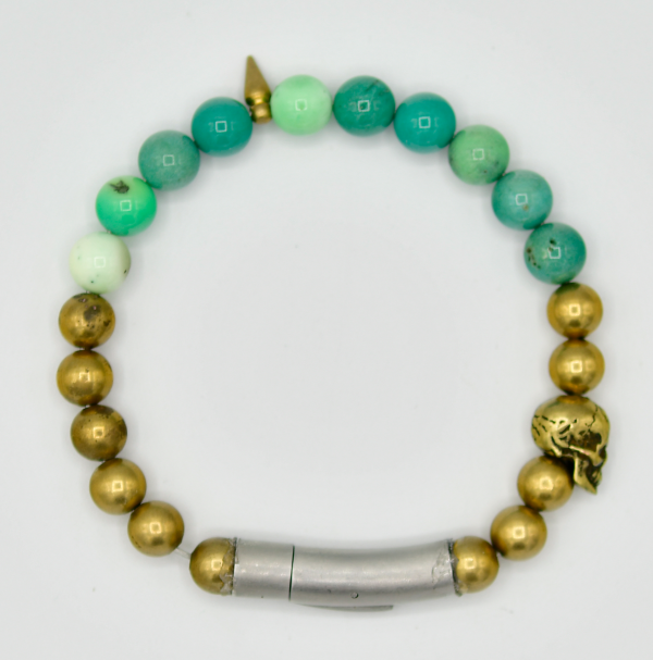 Chrysoprase Skull Bracelet