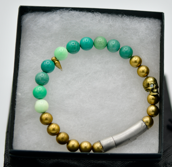 Chrysoprase Skull Bracelet