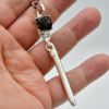Smokey Quartz & Spike Pendant with Sterling Silver Ruby Necklace
