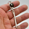 Smokey Quartz & Spike Pendant with Sterling Silver Ruby Necklace
