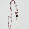 Smokey Quartz & Spike Pendant with Sterling Silver Ruby Necklace