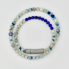 Dumortierite and Lapis Double Wrap Bracelet