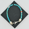 Kingman Turquoise with Sterling Silver Lion Heads