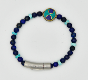 lapisturqtibet Lapis and Turquoise Bracelet