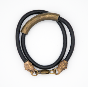 Black Leather Double Wrap Bracelet