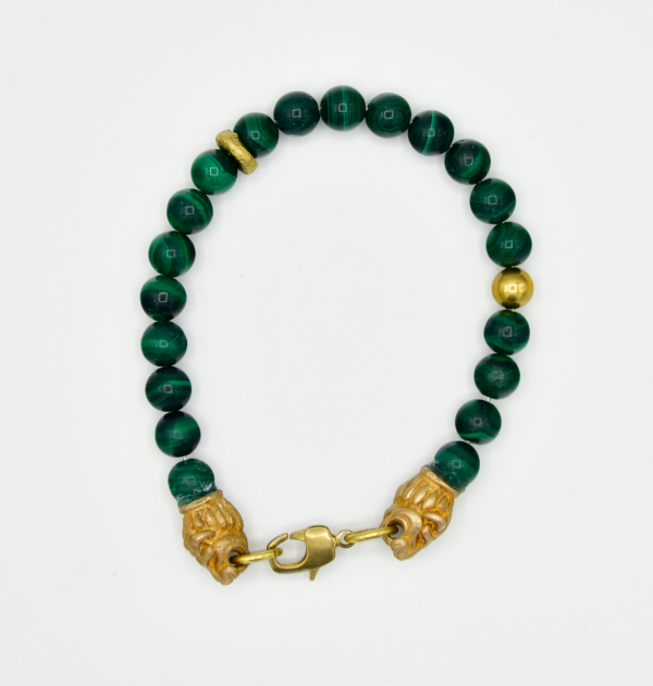 Malachite Lion Head Bracelet