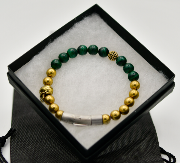 Malachite Skull Bracelet