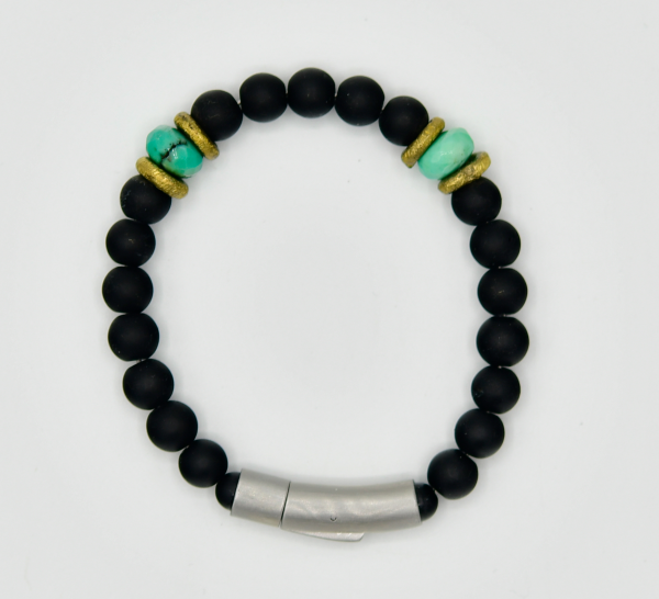 Onyx and Chrysoprase Bracelet