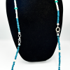Pearls and Blue Lava Stone Sterling Silver Double Wrap Necklace