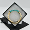 Riverstone Jasper with Turquoise Double Wrap Bracelet
